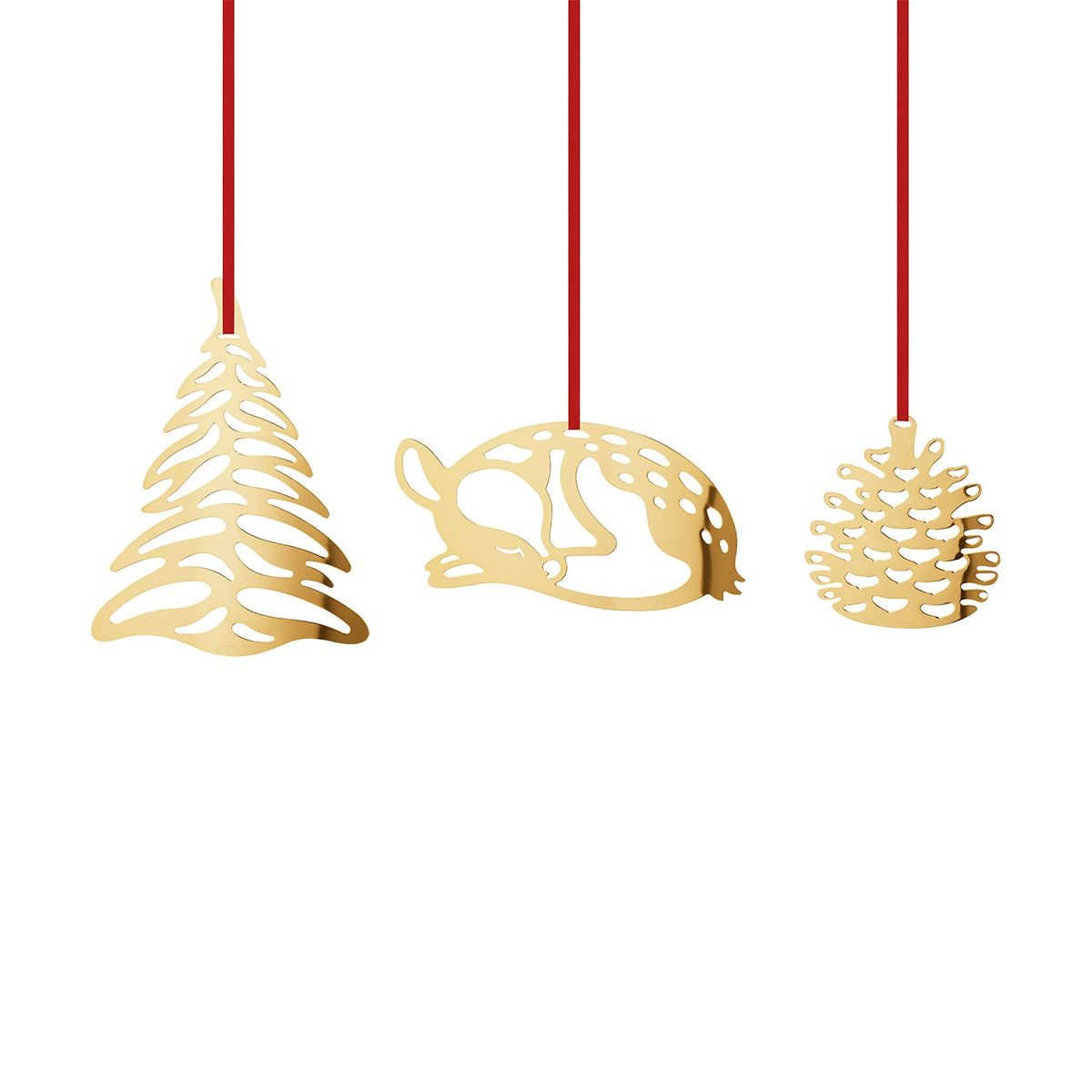 Georg Jensen - Juleornament sæt 2023, 3 dele Forgyldt stål Guld