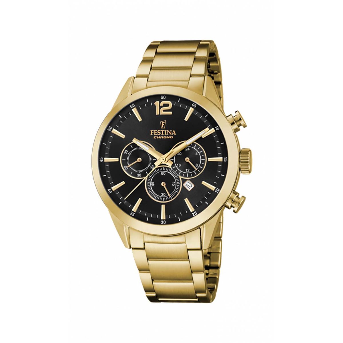 Festina - Chrono Sport ur, sort 44 mm Guld