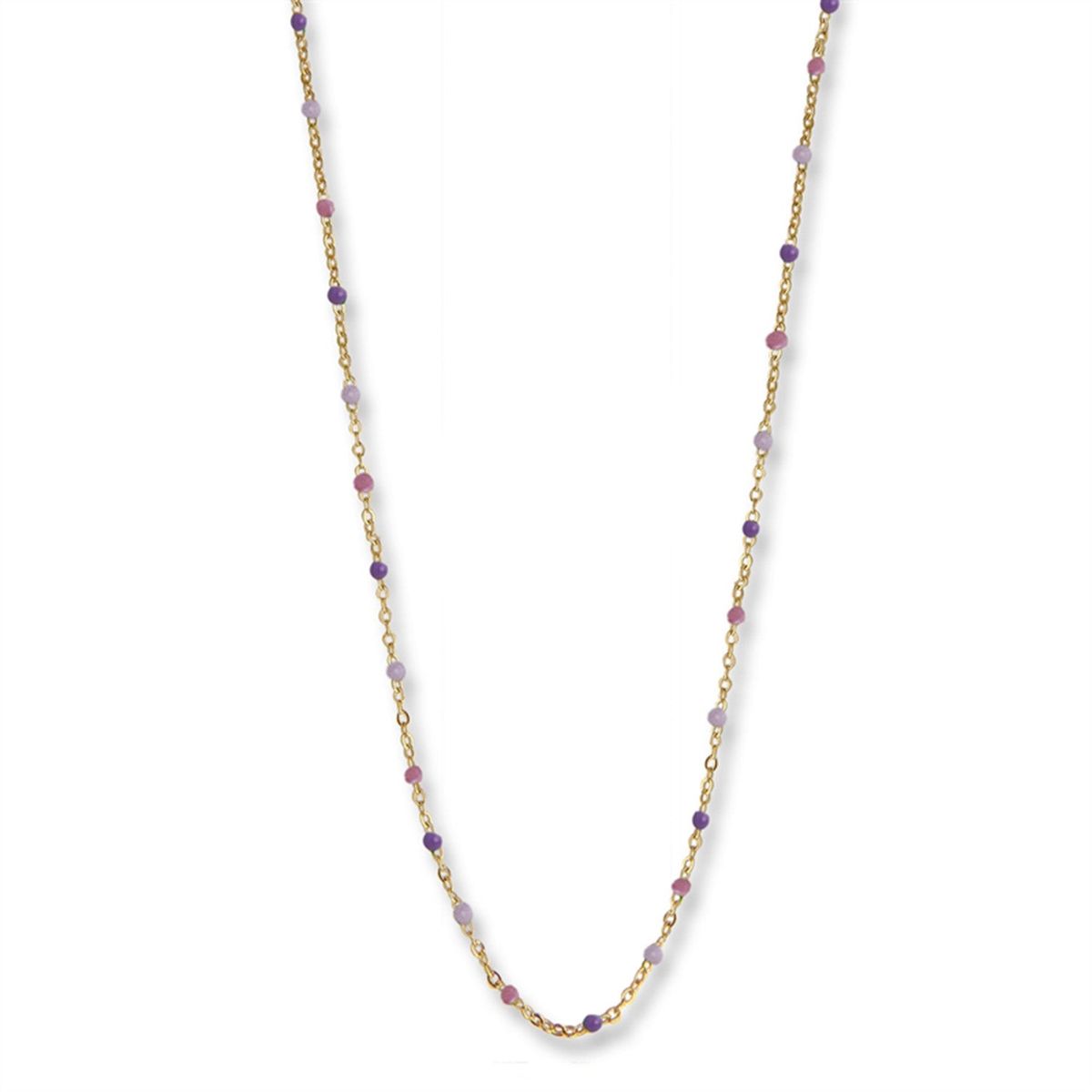 Jeberg Jewellery - Lavender Beaded halskæde forgyldt sølv sterlingsølv