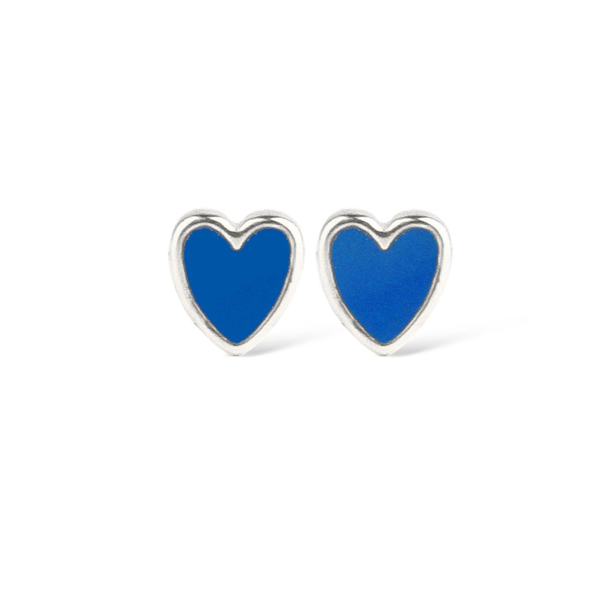 Jeberg Jewellery - Baby Heart Blue Enamel ørestikker Sølv sterlingsølv