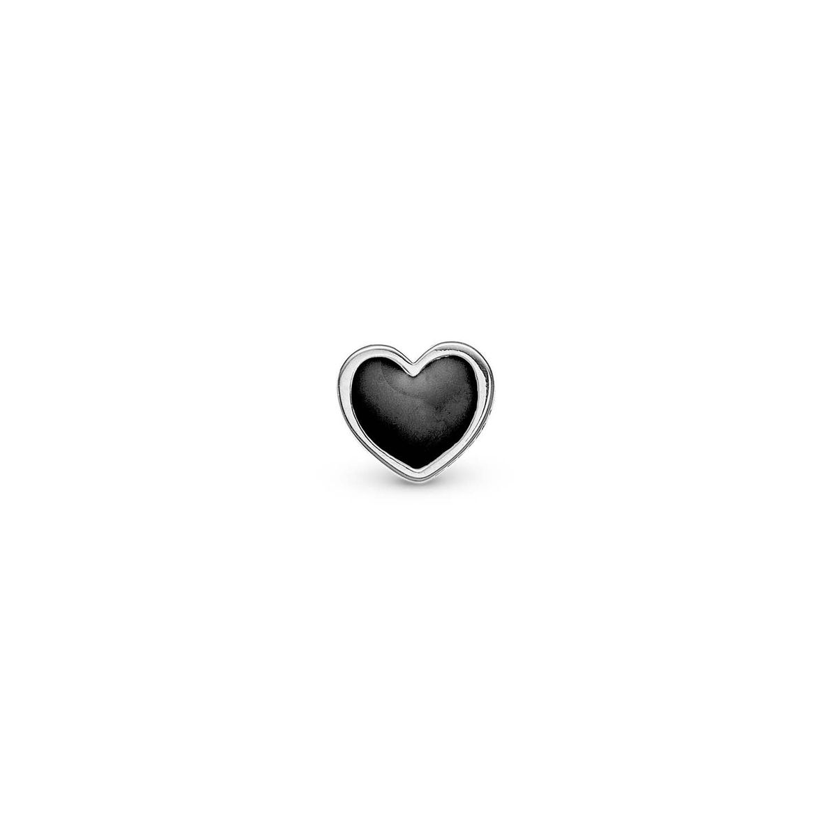 Christina Design London Jewelry & Watches - Black Heart ørestik, 1 stk Sterlingsølv