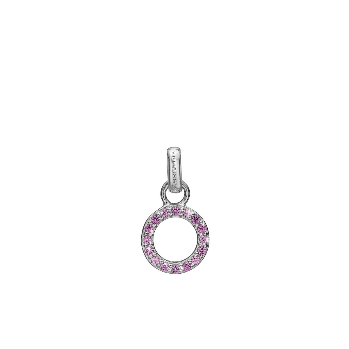 Christina Design London Jewelry & Watches - Pink Circle vedhæng med CZ Sterlingsølv