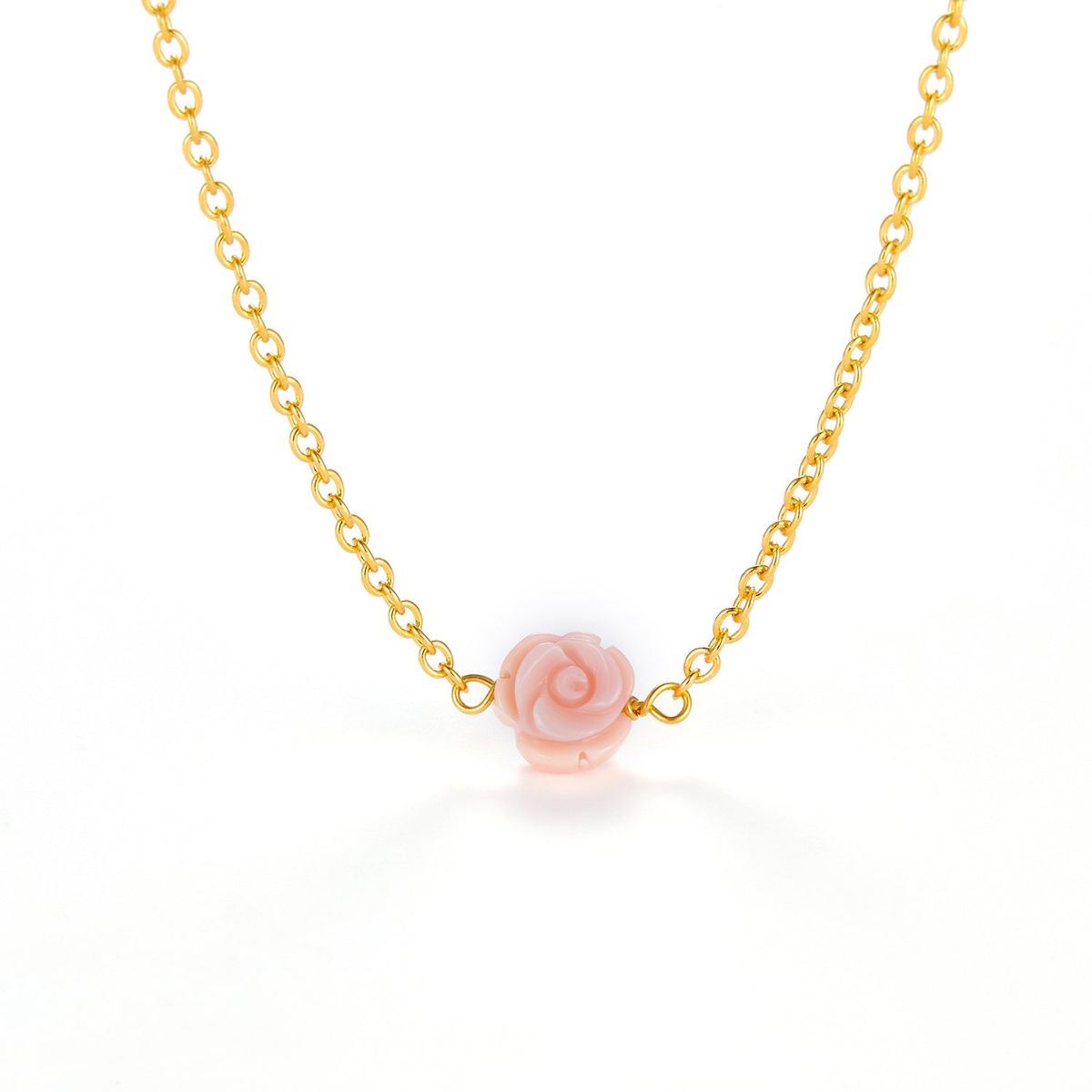 LuvaLu Jewellery - Rose Pink halskæde Forgyldt sølv sterlingsølv