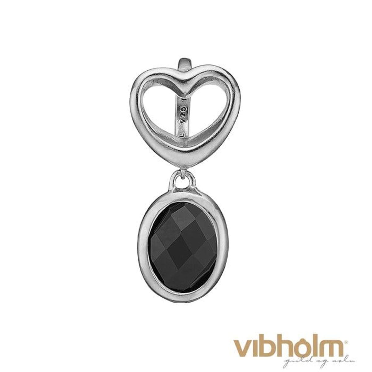 Christina Design London Jewelry & Watches - Open Onyx Heart Charm sølv 610-S63black