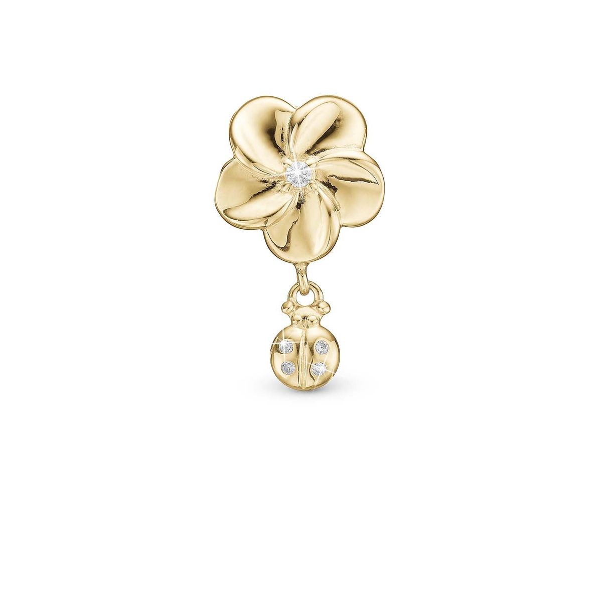 Christina Design London Jewelry & Watches - Flower and Ladybird charm, 4 mm Forgyldt sterlingsølv