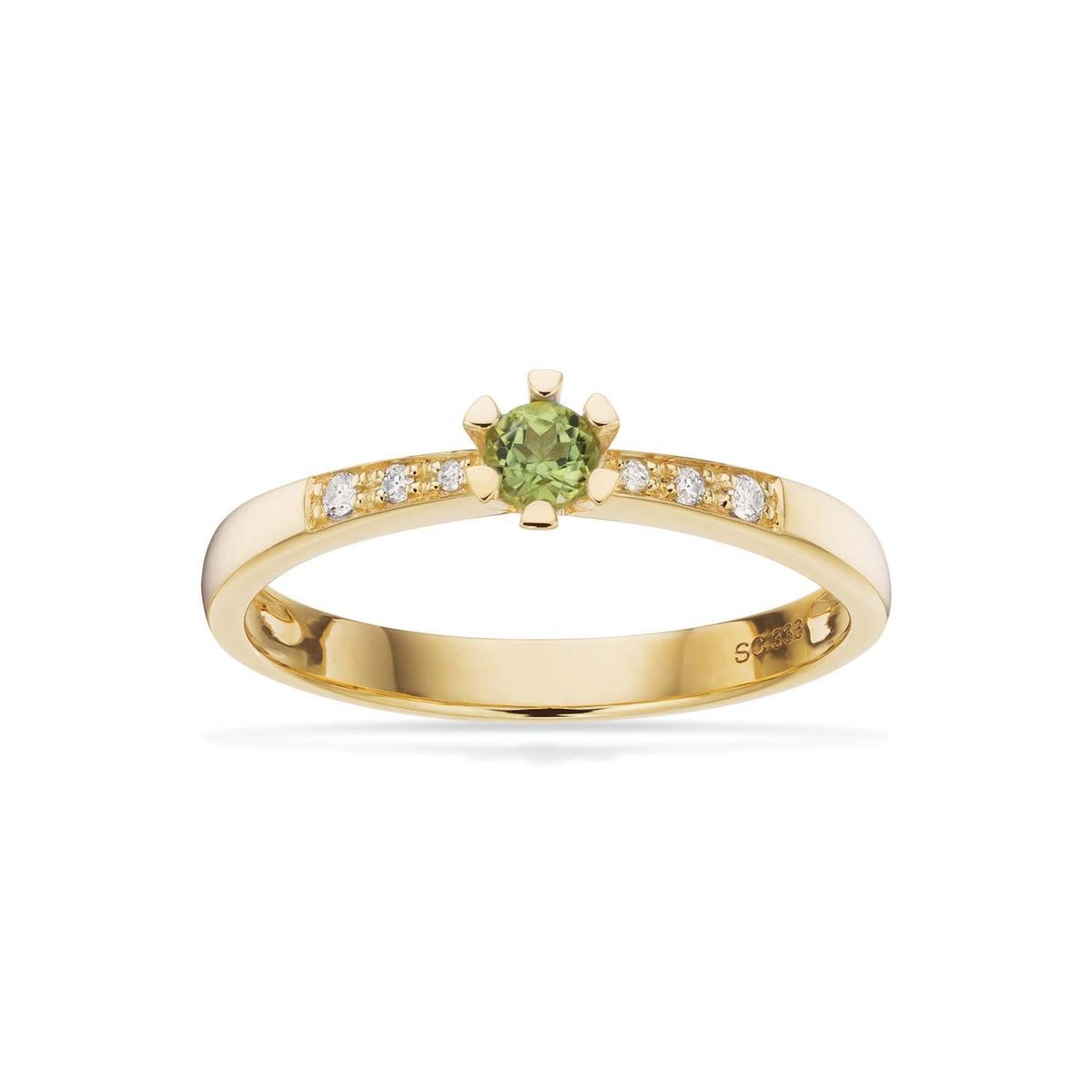 Scrouples - Vida Darling ring 8 kt. guld med grøn peridot