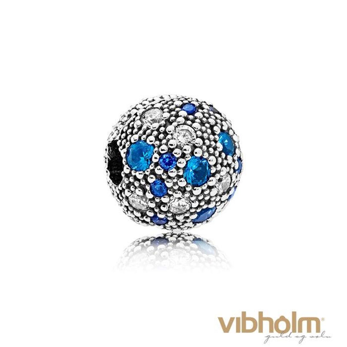 Pandora - Blue Cosmic Stars Charm sterlingsølv 791286NSBMX