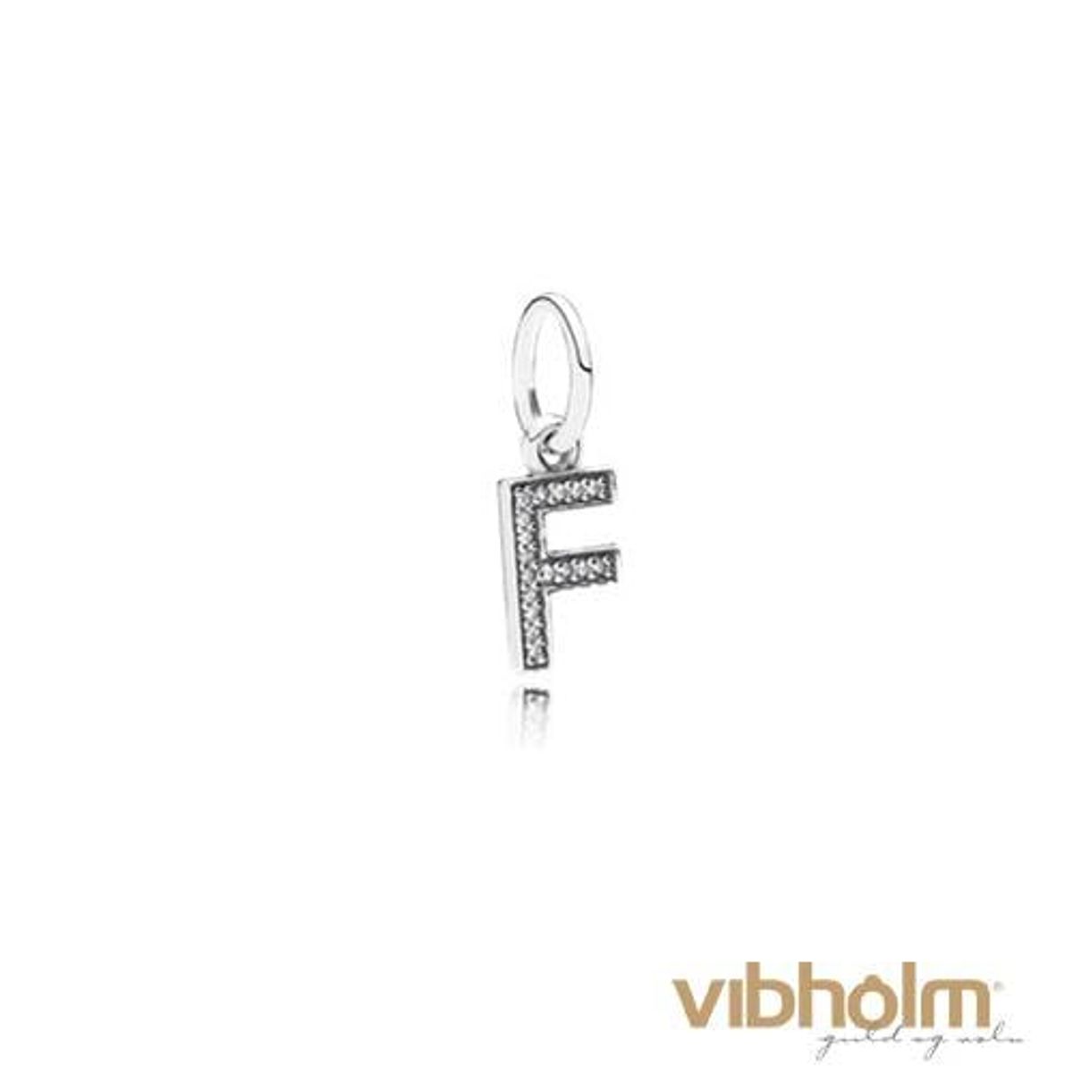 Pandora - Letter F Pendant Charm sølv 791318CZ