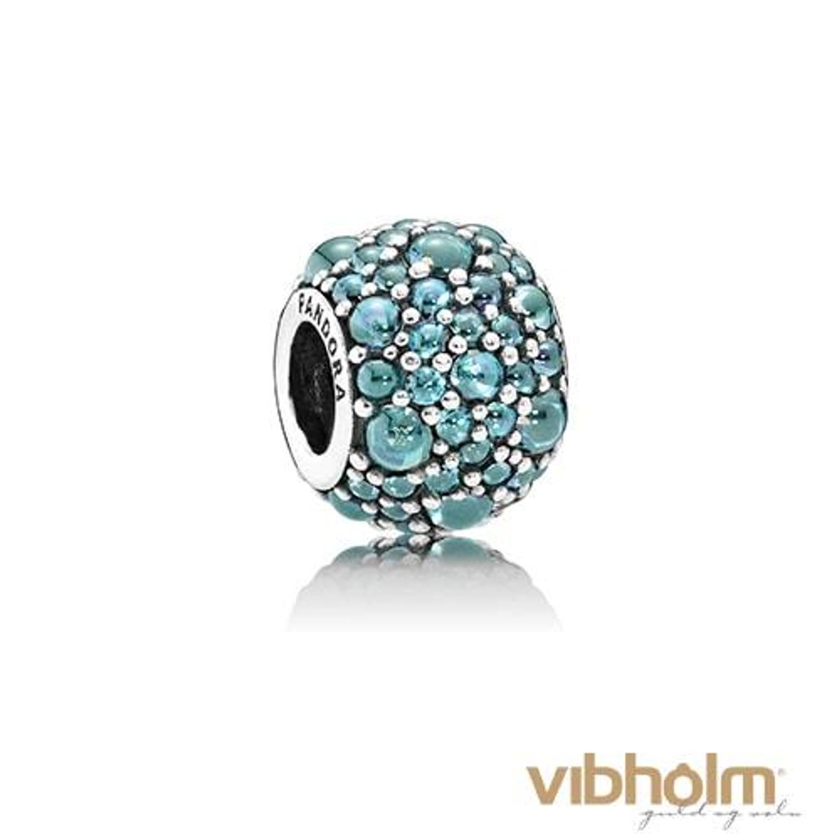 Pandora - Teal Shimmering Droplets Charm sterlingsølv 791755MCZ