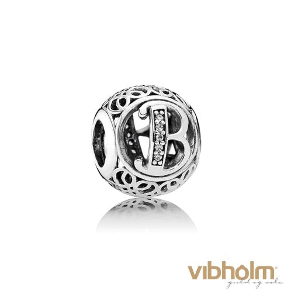 Pandora - Vintage B Charm sterlingsølv 791846CZ