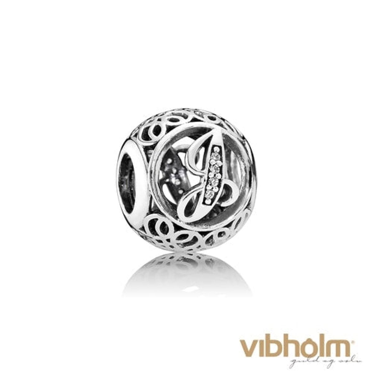 Pandora - Vintage J Charm sterlingsølv 791854CZ