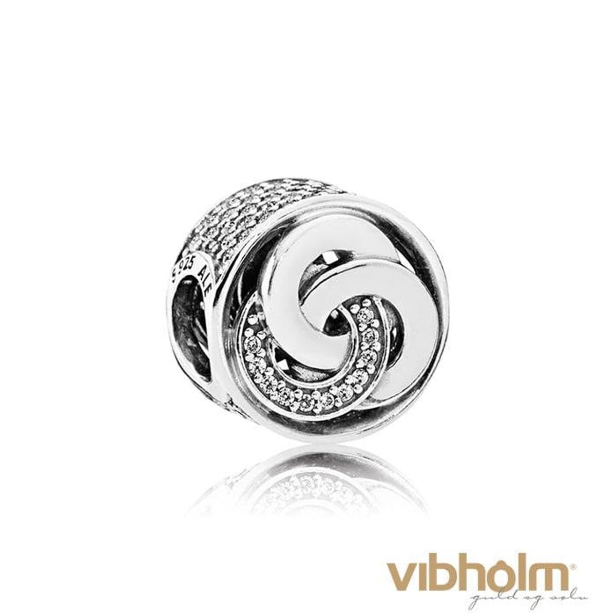 Pandora - Interlinked Circles Charm sølv/14 kt guld 792090CZ