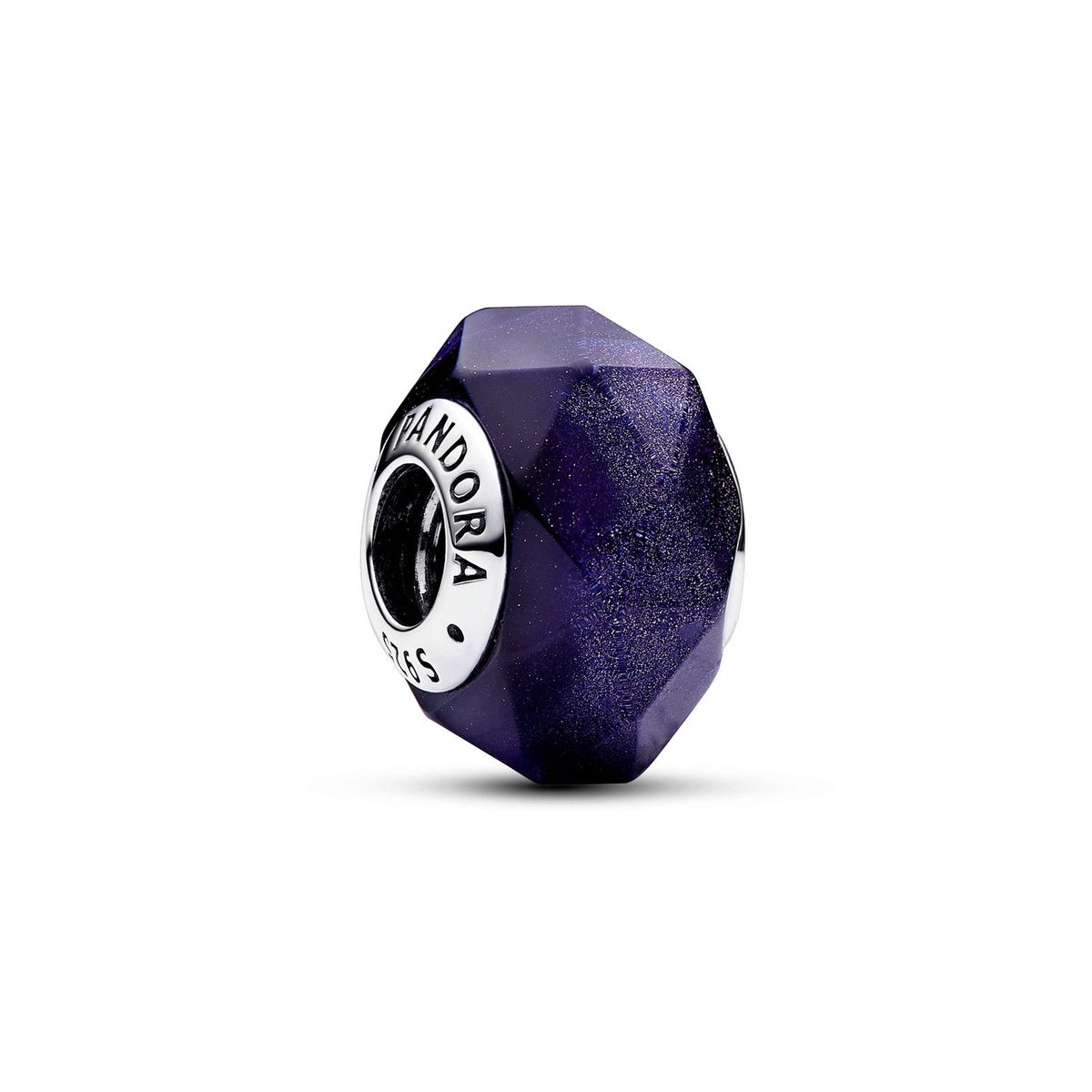 Pandora - Faceted Blue Murano charm Sølv