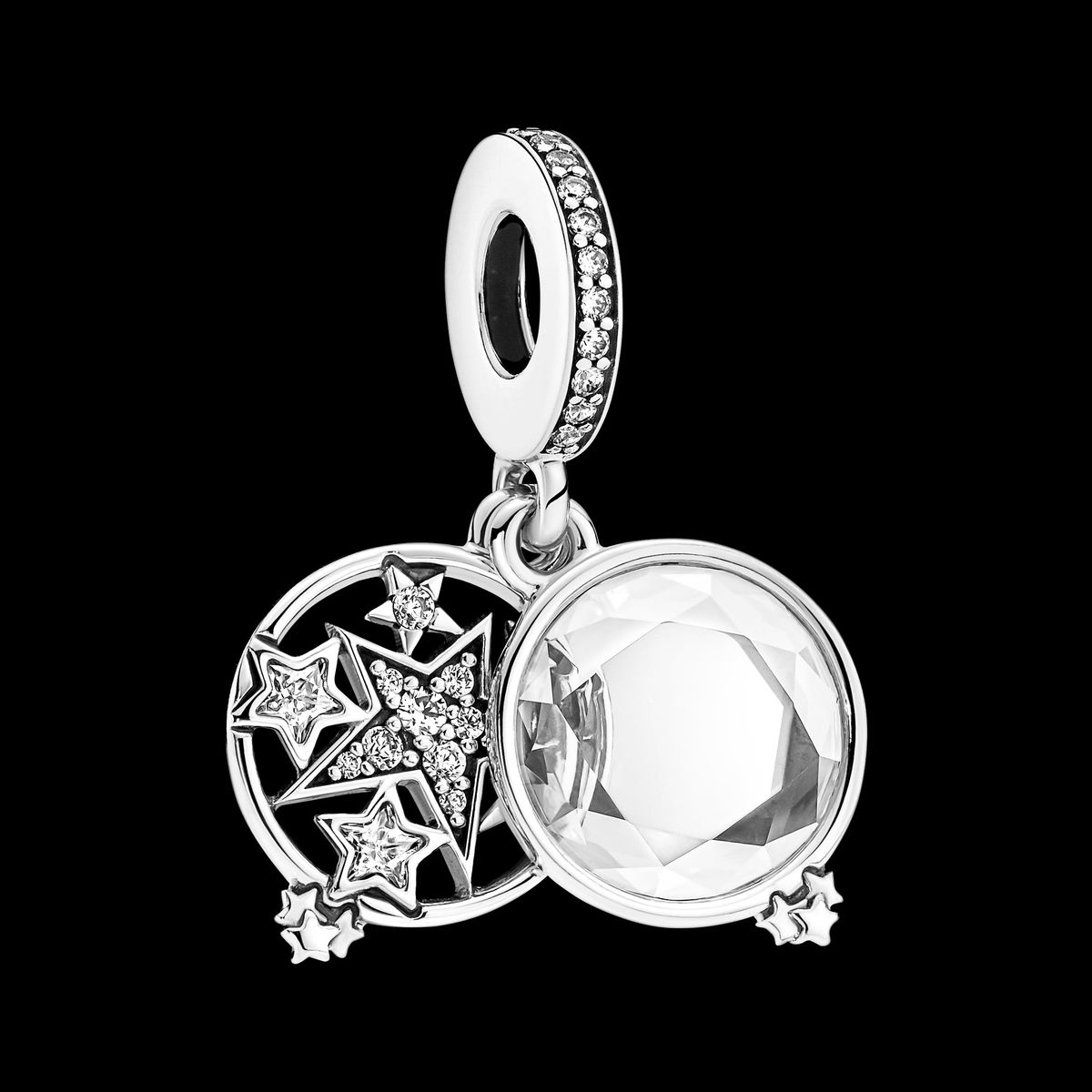 Pandora - Magnified Star Double charm sølv