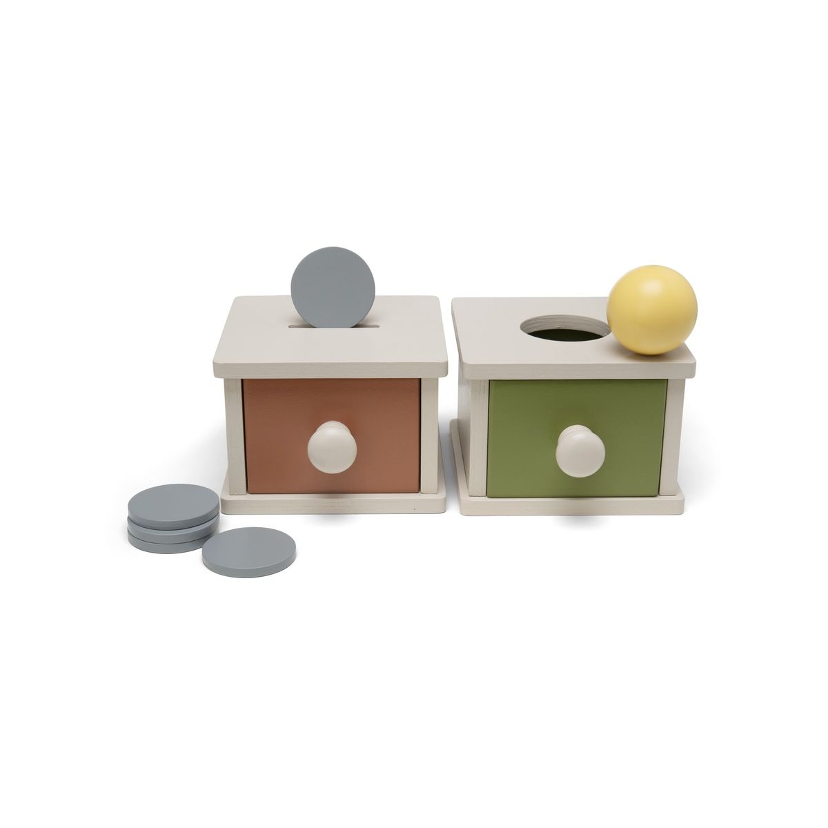 Tony wooden sorting boxes 2-pack - Grey