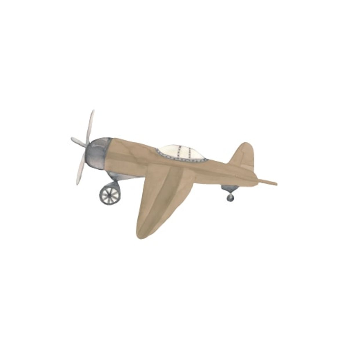 Wallsticker Retro airplane brown - Brown