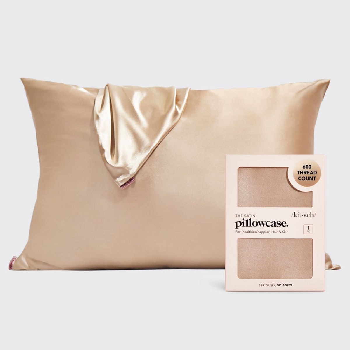 KITSCH - SATIN PUDEBETRÆK - THE SATIN PILLOWCASE - CHAMPAGNE - PILLOWCASE - KITSCH - StudioBuus