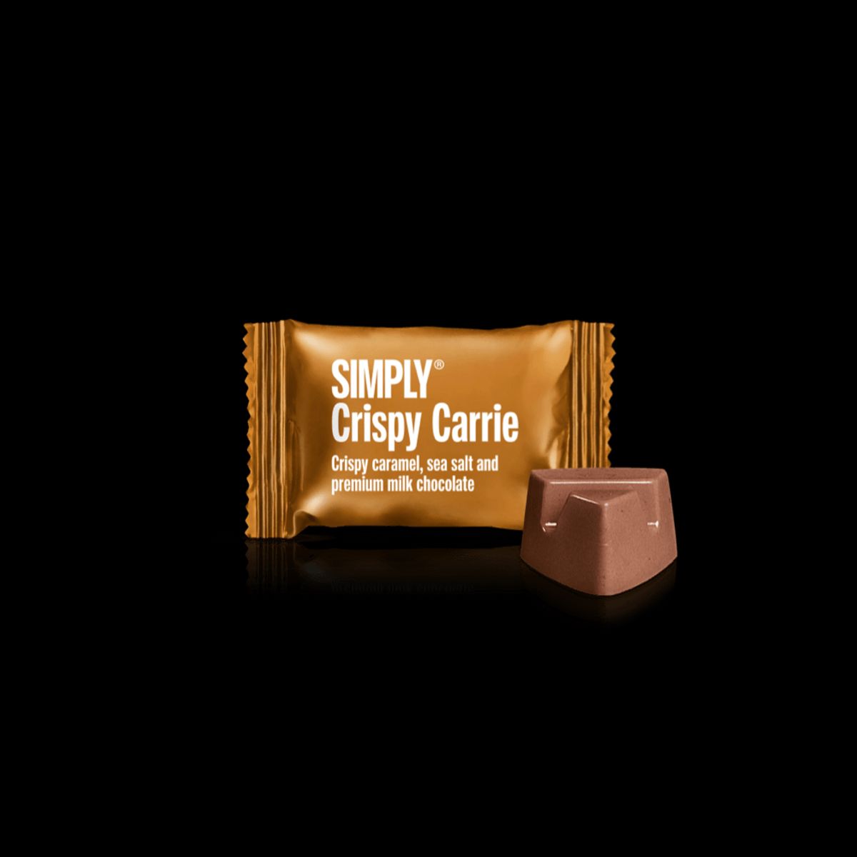 Simply® Crispy Carrie - 75 Bites | Knasende karamel, havsalt og premium mælkechokolade