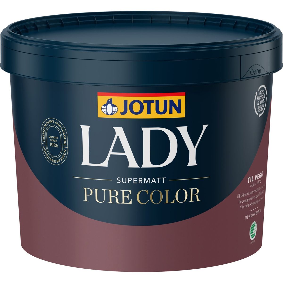 Jotun Lady Pure Color Glans 1 - SUPERMAT Loft & Vægmaling - 2.7 L - Maling