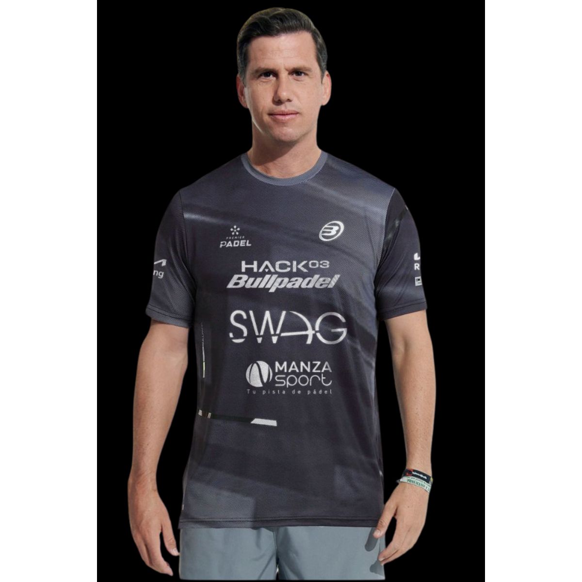 Bullpadel spiller T-shirt - Paquito Navarro - Sort / Grå - T-shirt