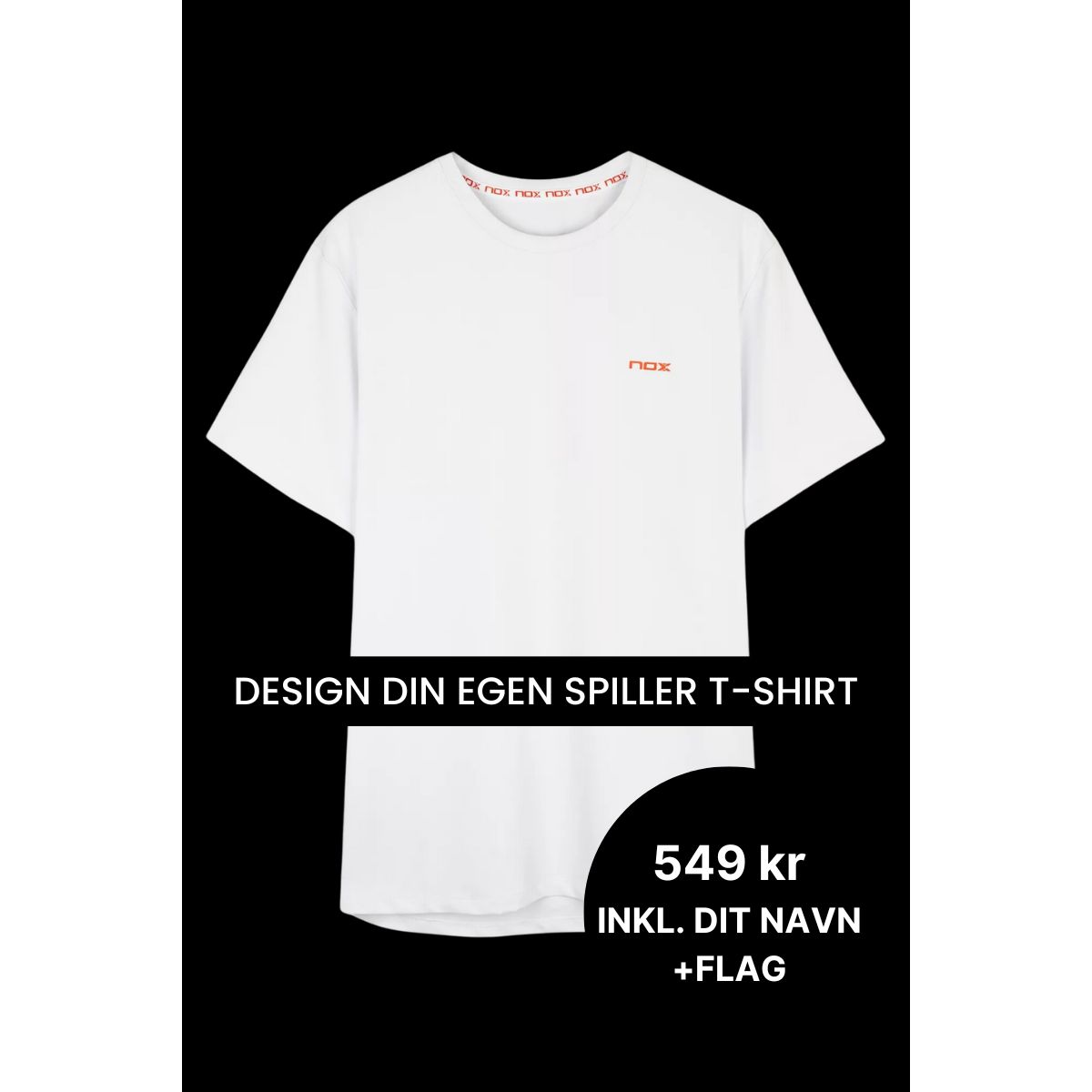 NOX Team T-shirt Hvid - Spiller t-shirt med navn -