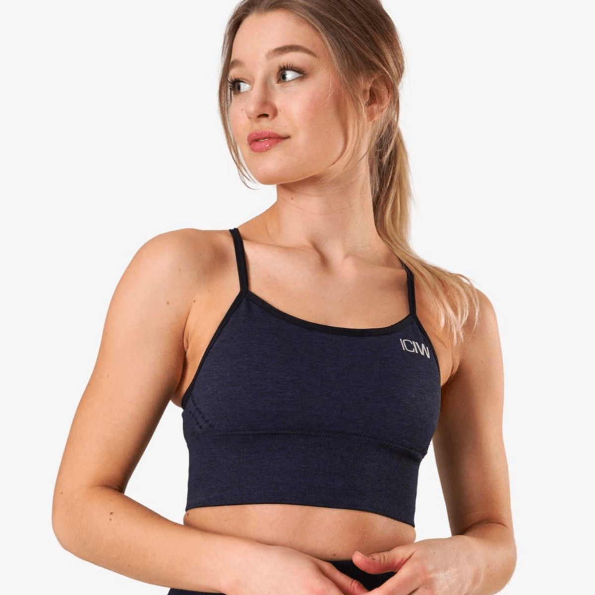 ICANIWILL Queen Mesh Sports Bra Navy Melange