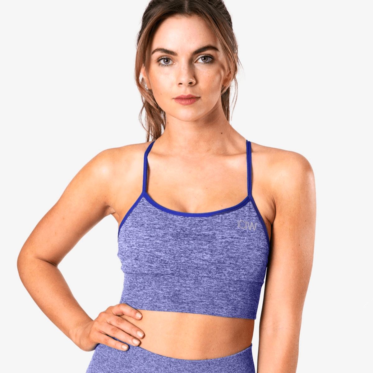 ICANIWILL Queen Mesh Sports Bra Sky Blue Melange