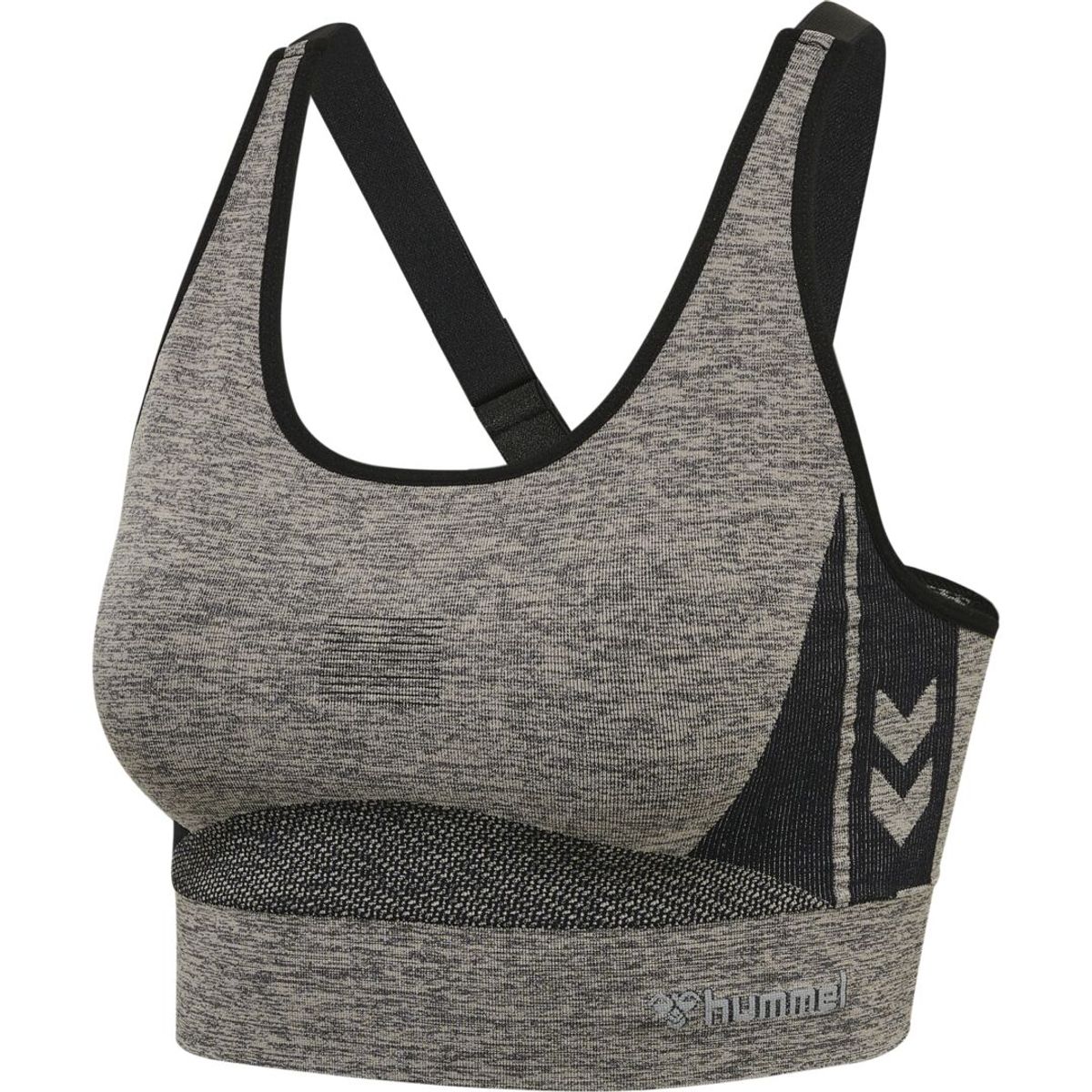 Hummel CLEA Seamless Sports Top - Chateau Gray/Black Melange