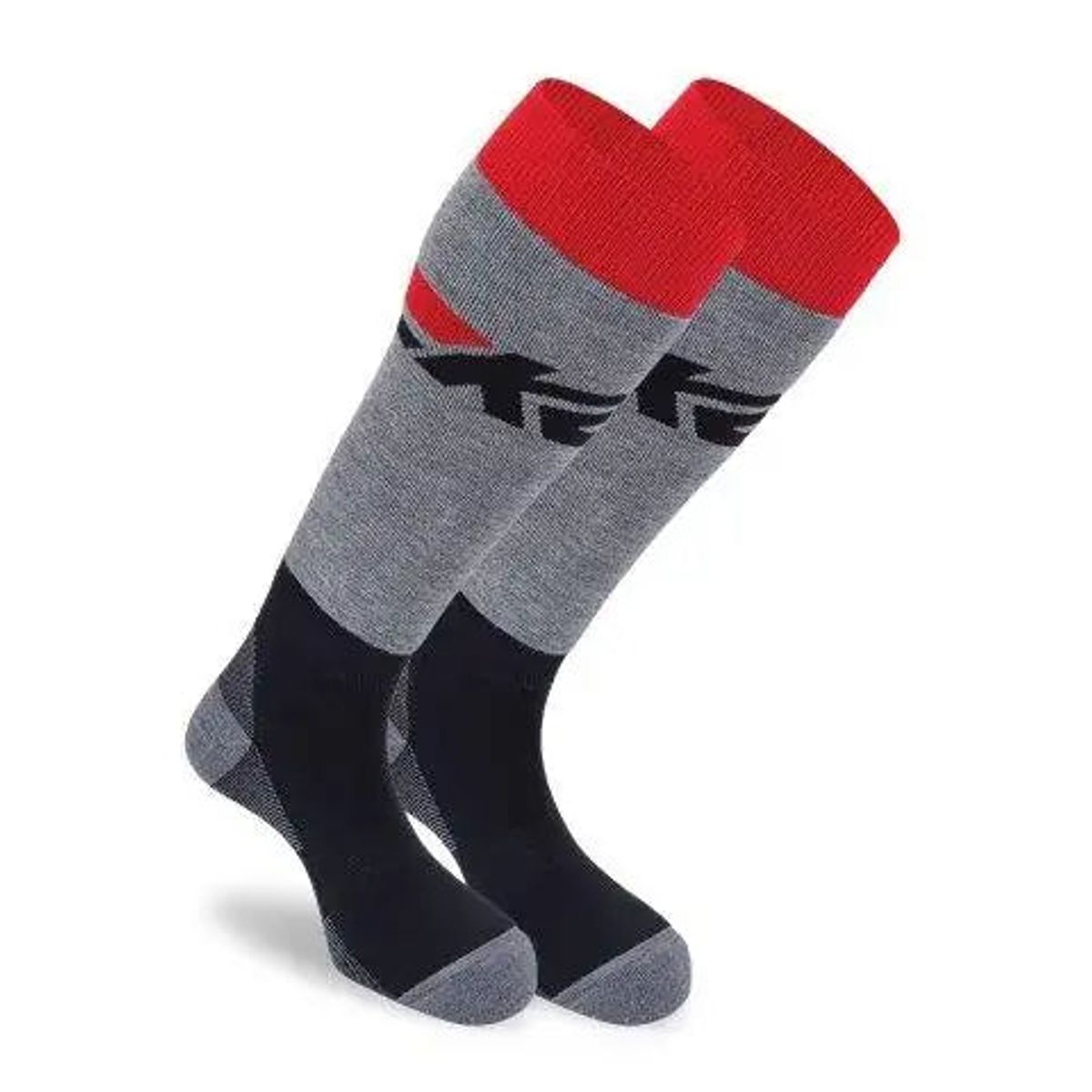 K2 - Skistrømper Voksen (2 par), Black/Grey/Red / 35-38