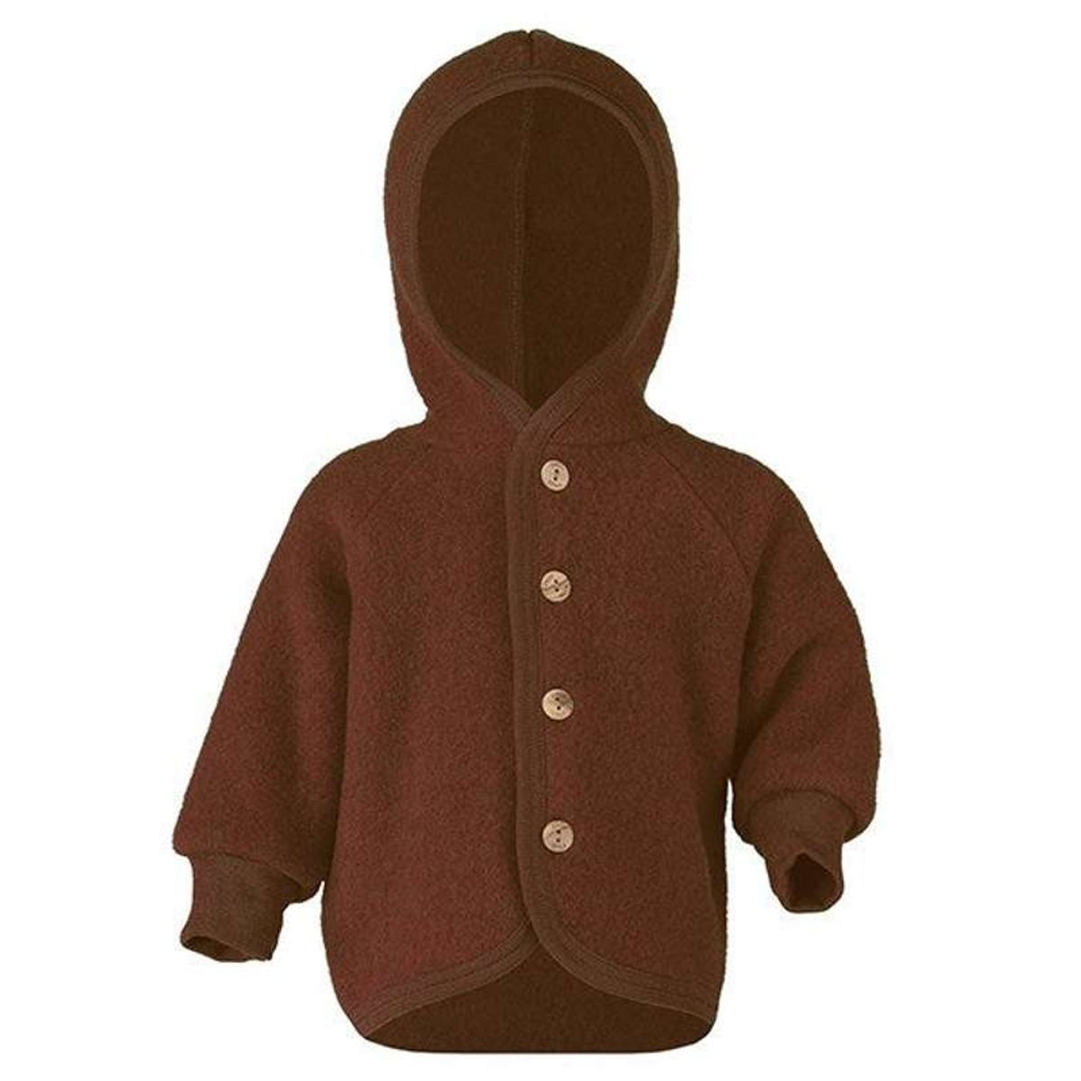 Engel Natur Baby Jakke - Uldfleece m. Hætte - Cinnamon Melange