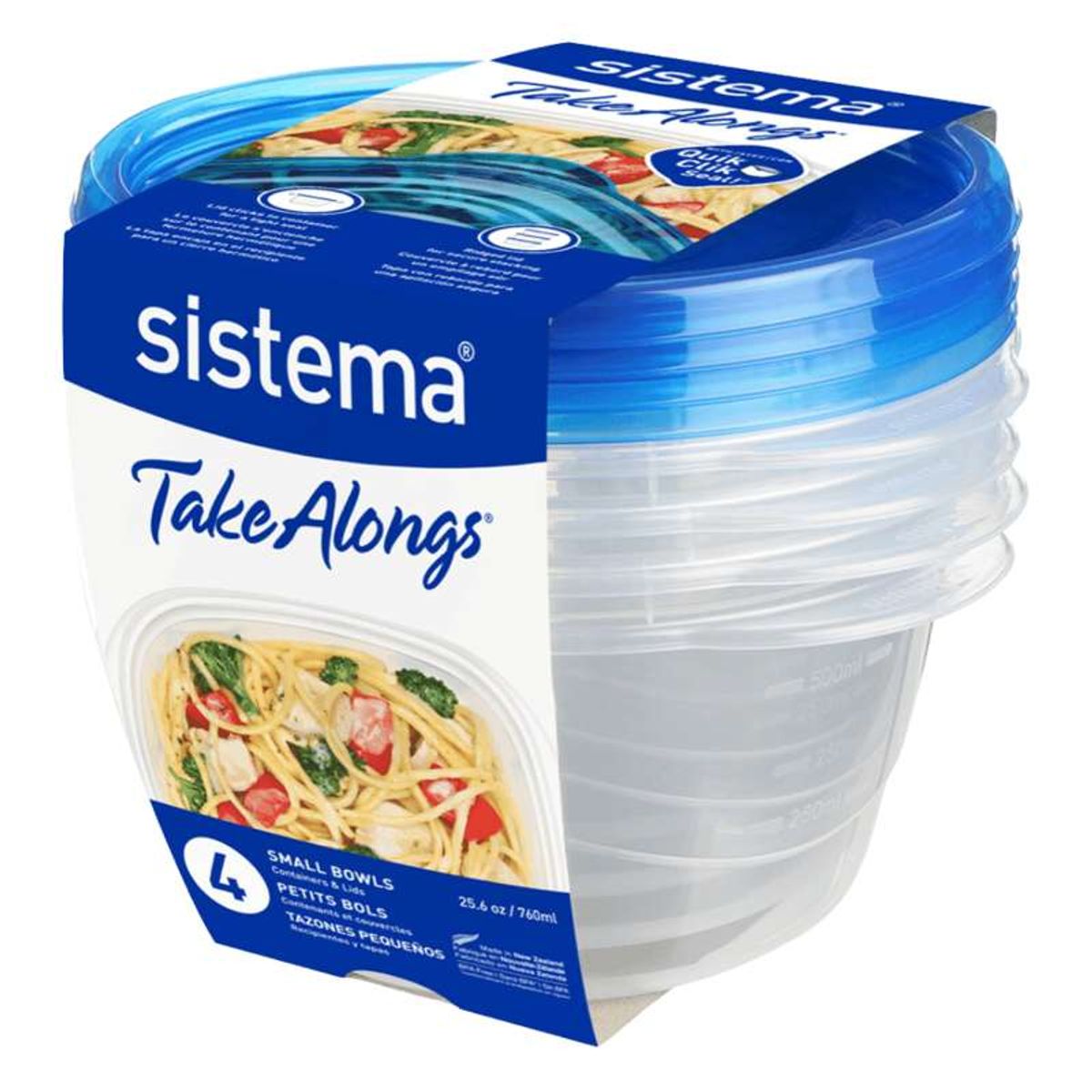 Sistema Madkasse - Small Bowl TakeAlongs - 4-Pak - 760ml - Royal Blue