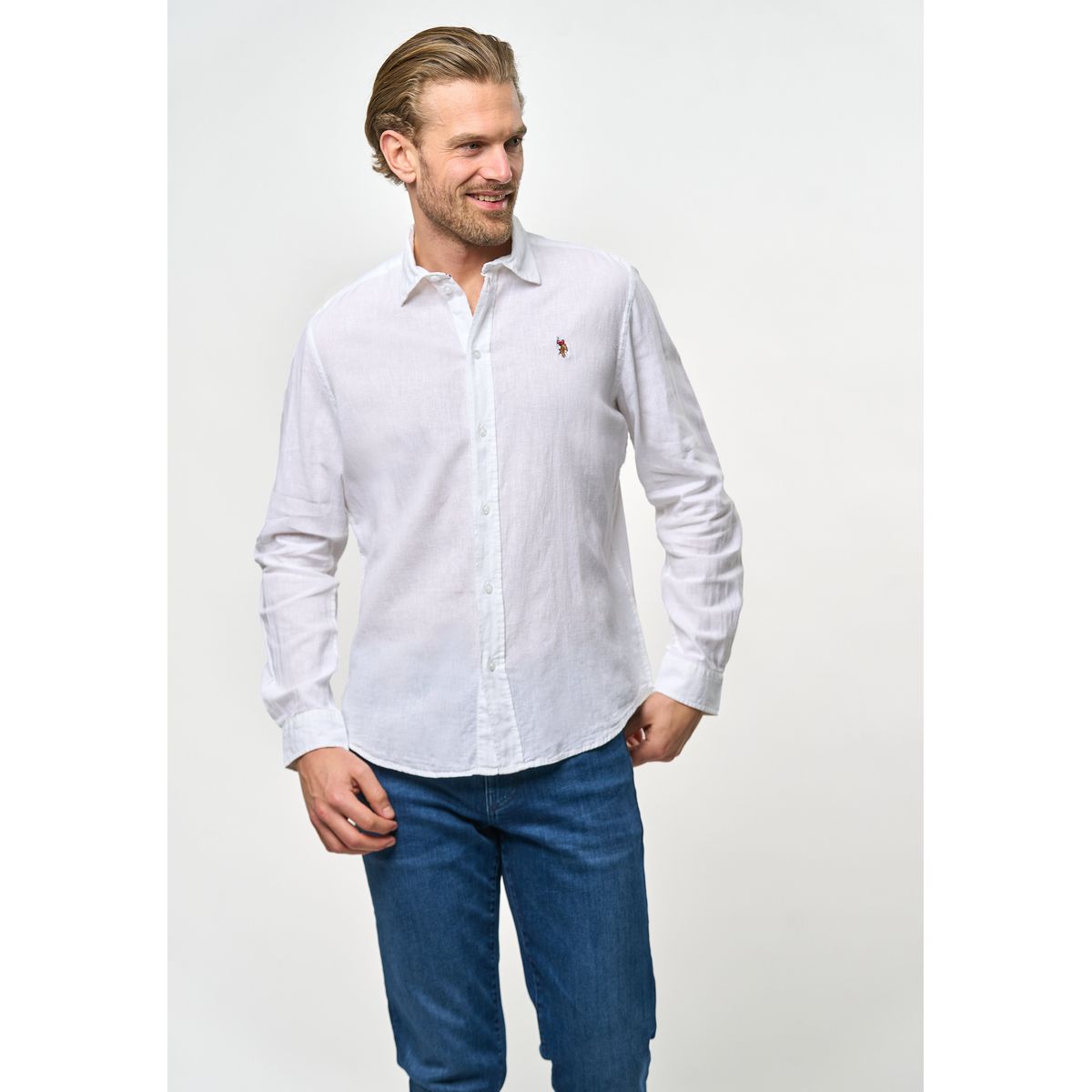 Bolt Linen Skjorte - U.S. Polo Assn - Herre - XL