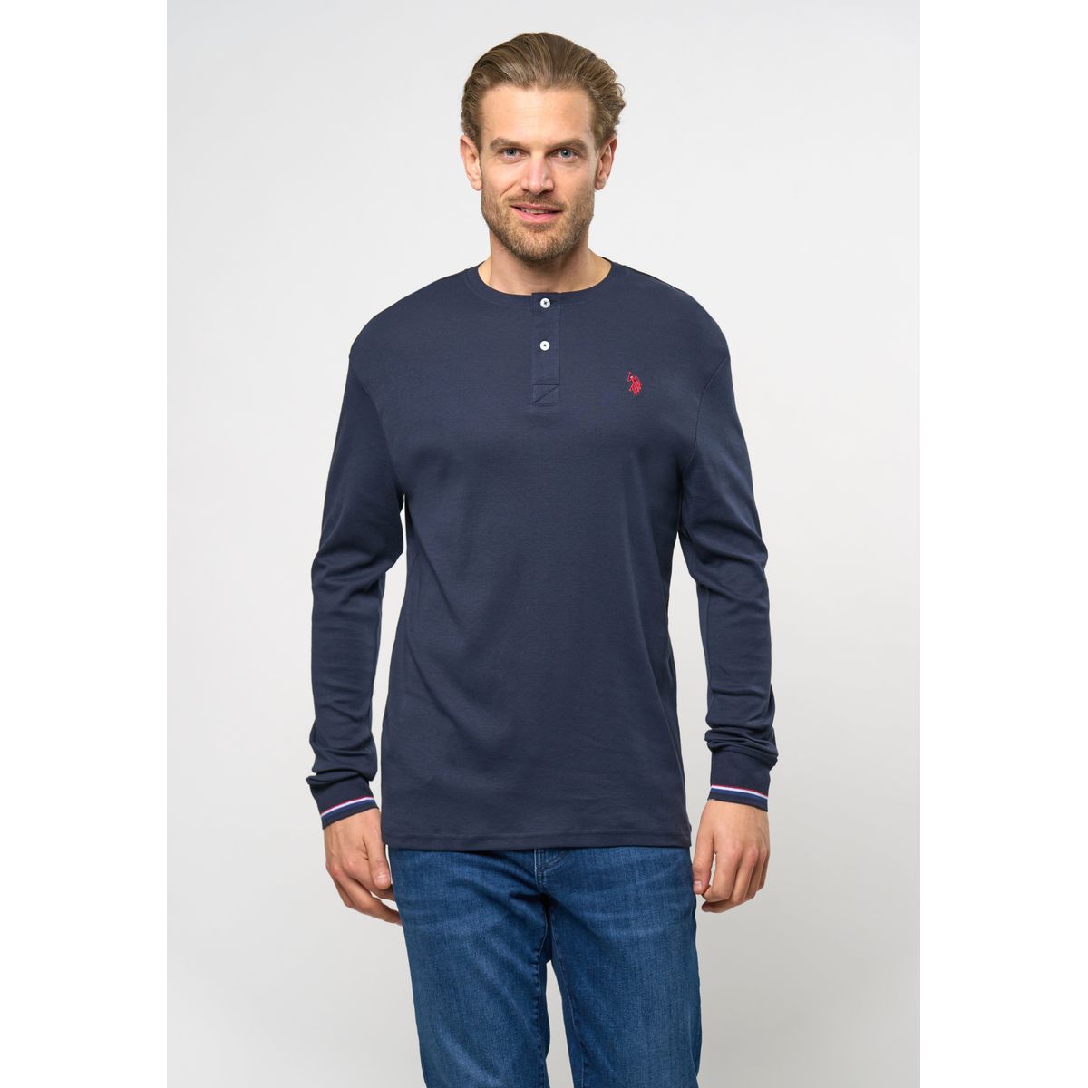 Cosimo Grandad Long Sleeve T-shirt - U.S. Polo Assn - Herre - XXL