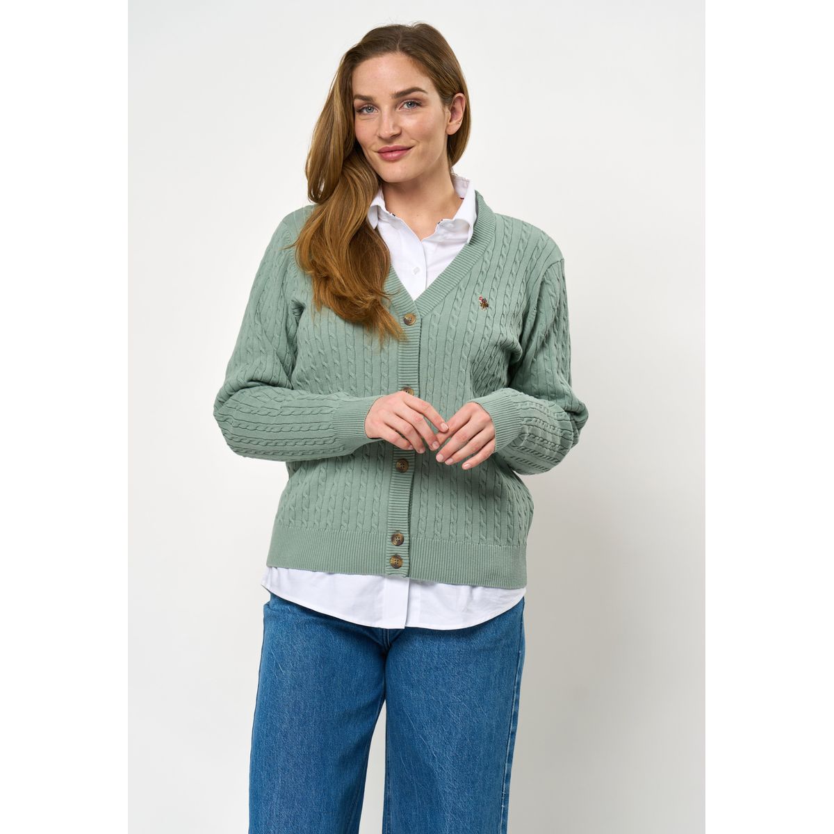 Gill Cable Striktrøje Cardigan - U.S. Polo Assn - Kvinder - S