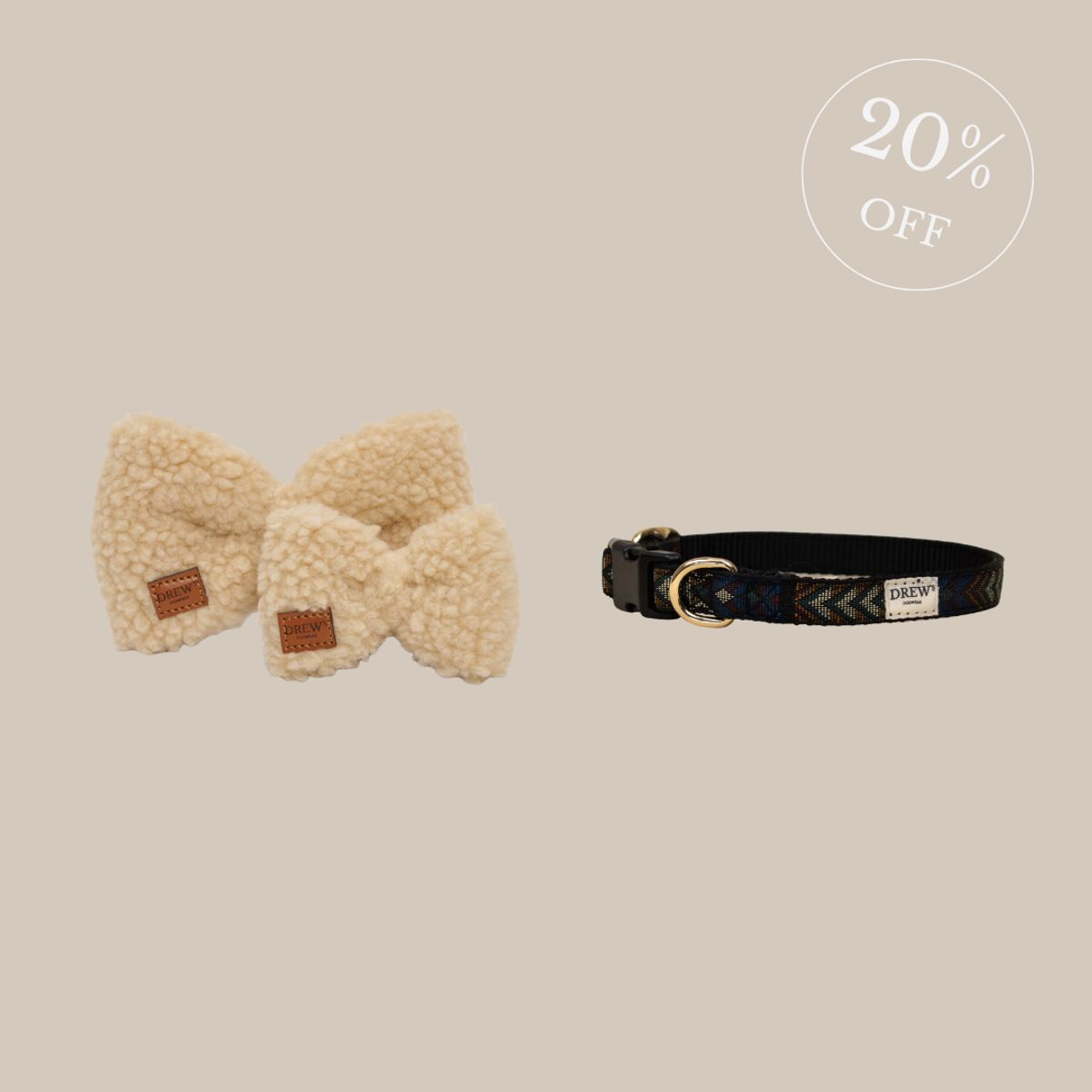 Woody hundehalsbånd + Butterfly - M / M/L