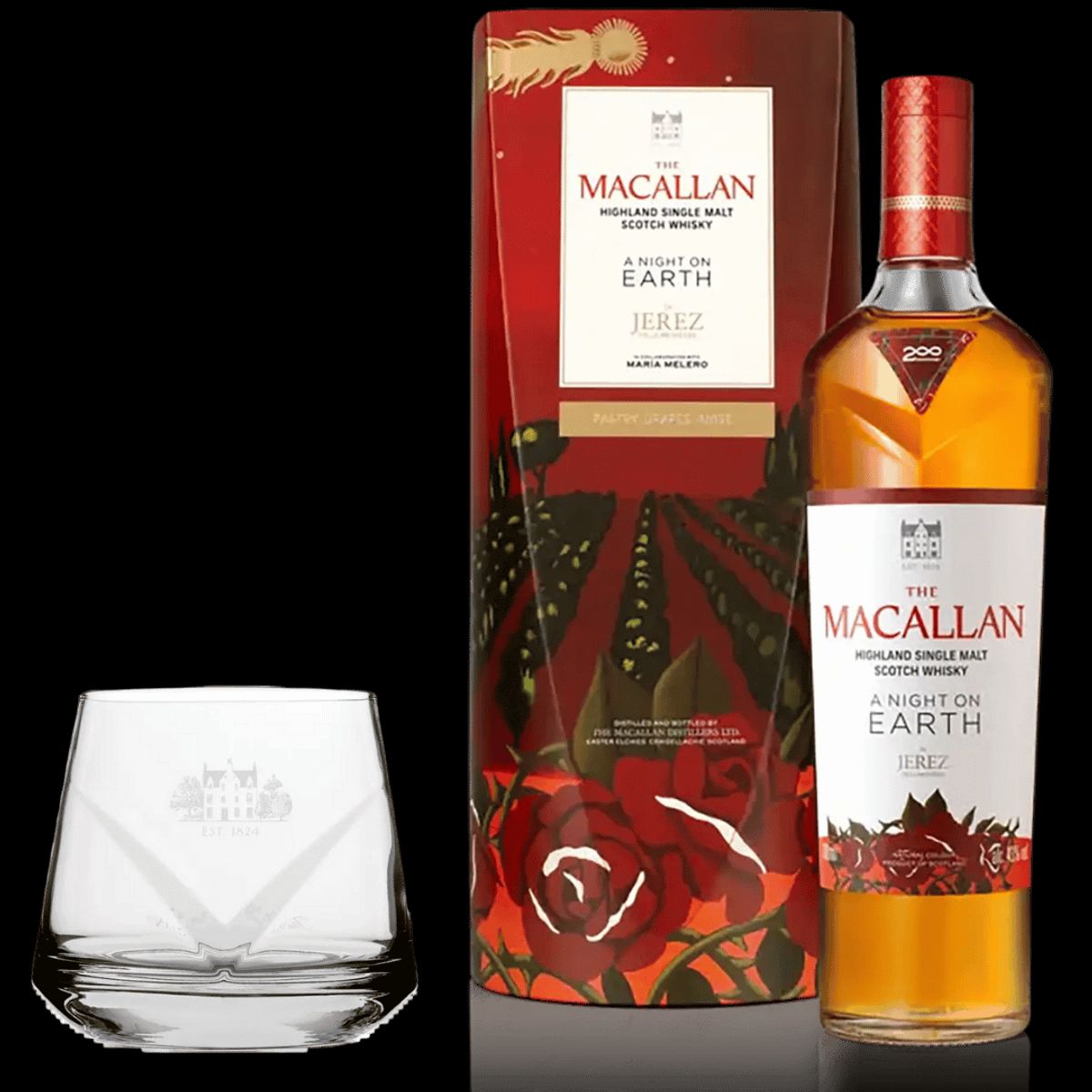 The Macallan A Night On Earth Jerez + Gratis Macallan Whisky Glas