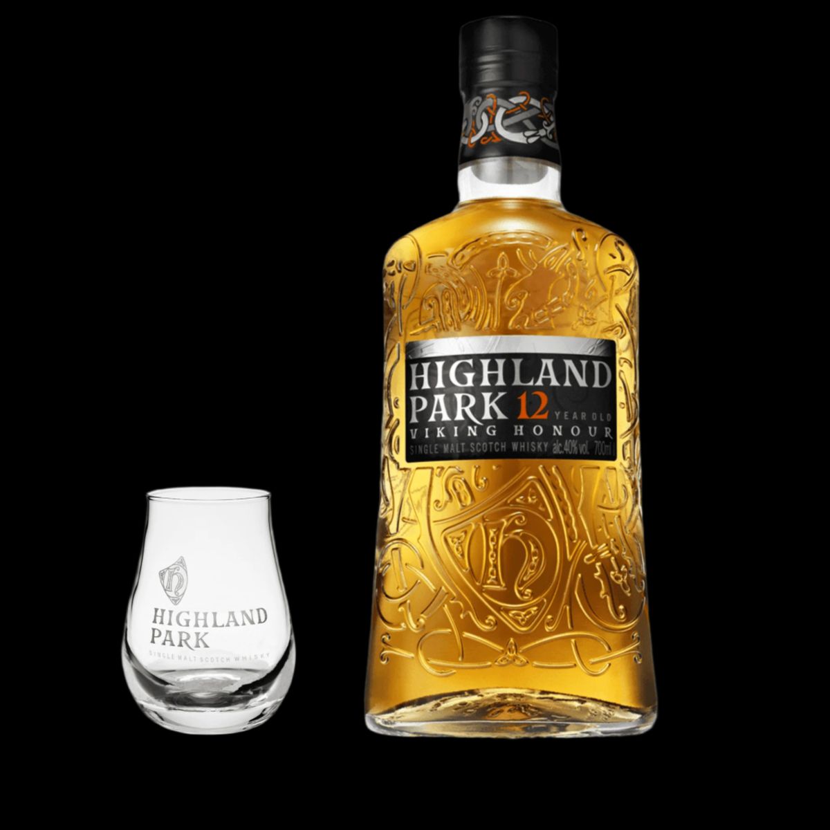 Highland Park 12 Years Old Whisky med Eksklusivt Whisky Glas