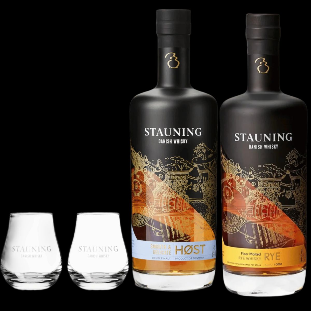 Tilbud - 1 Stauning Rye og 1 Stauning Høst incl. 2 Stk. Whisky Glas