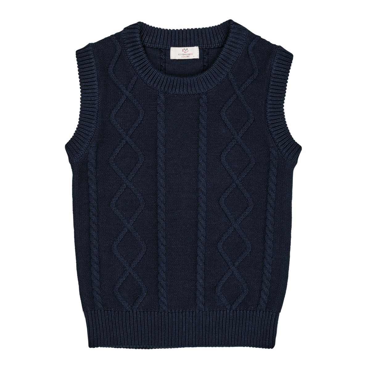 KABELSTRIKKET VEST - NAVY - NAVY / 92