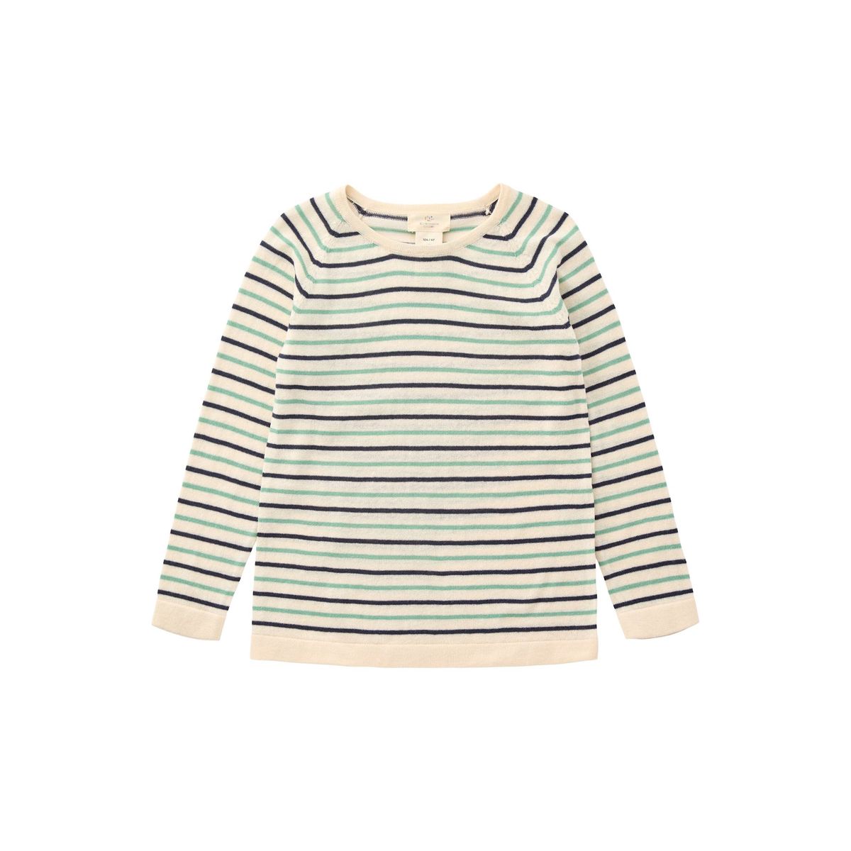 TYNDSTRIKKET BLUSE M. STRIBER - CREAM/NAVY/GREEN COMB. - CREAM/NAVY/GREEN COMB. / 128