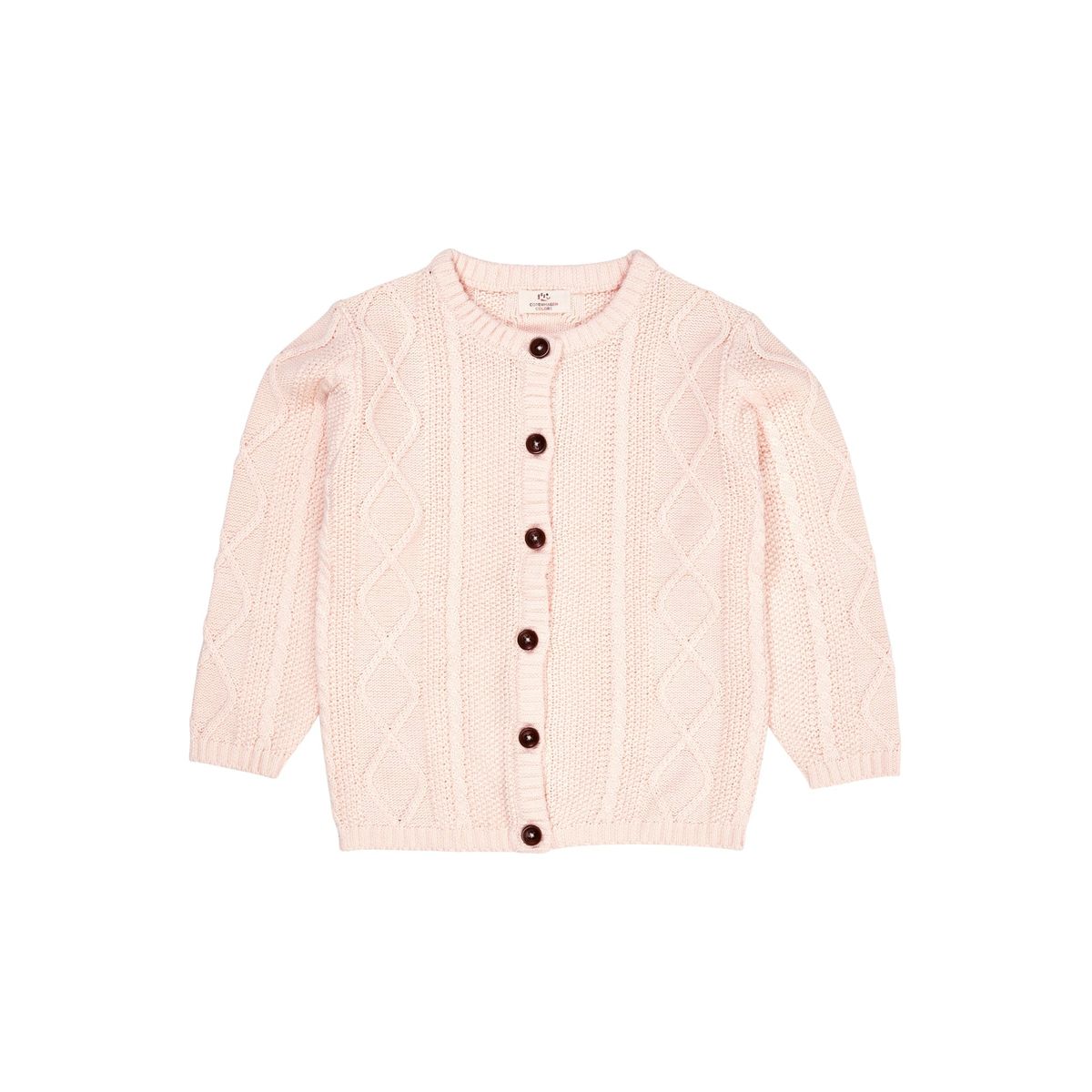 KABELSTRIKKET CARDIGAN - SOFT PINK - SOFT PINK / 68