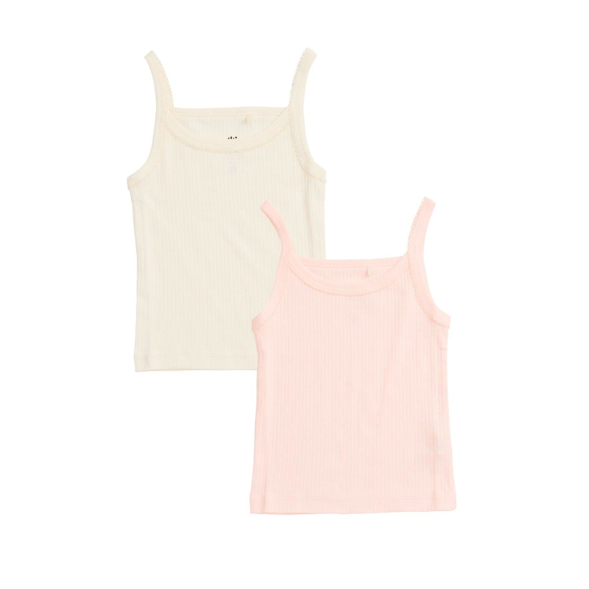 2-PAK RIB JERSEY STROPTOPPE - SOFT PINK/ CREAM COMB. - SOFT PINK/ CREAM COMB. / 116