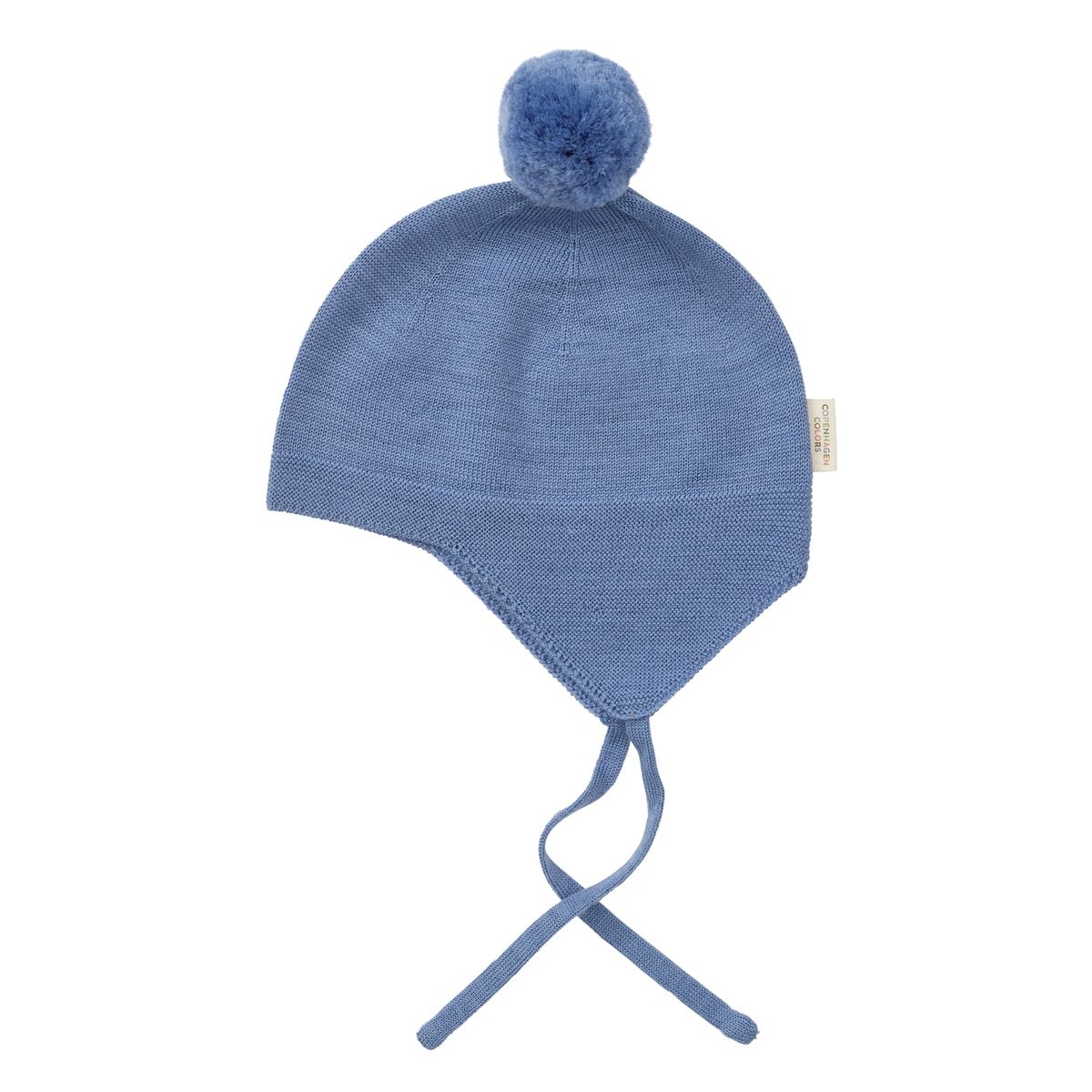 BABY HAT M. KVAST I MERINOULD - BLUE - BLUE / 48-50/9M-3Y