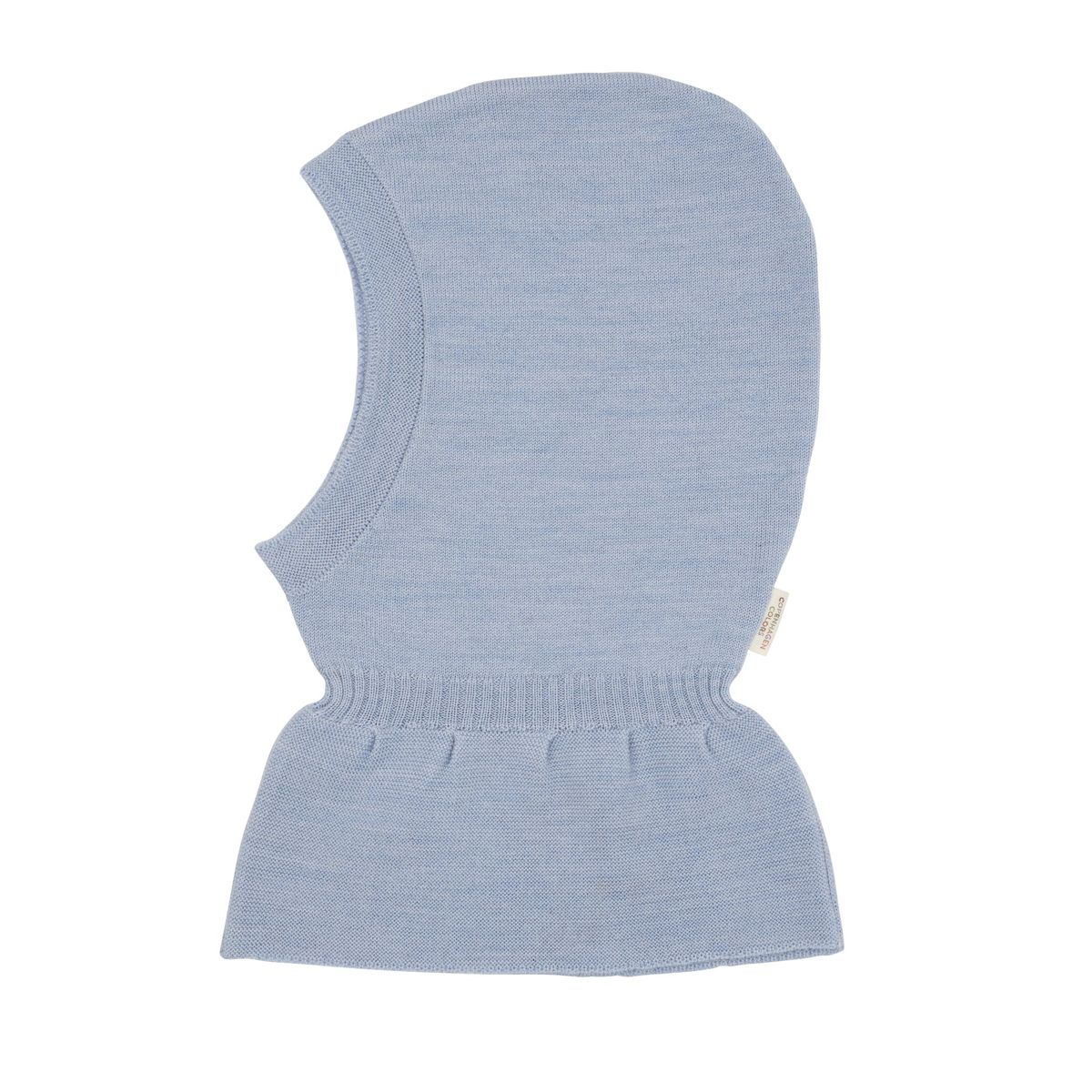 TYNDSTRIKKET ELEFANTHUE I MERINOULD - DUSTY BLUE - DUSTY BLUE / 44-46/4-9M