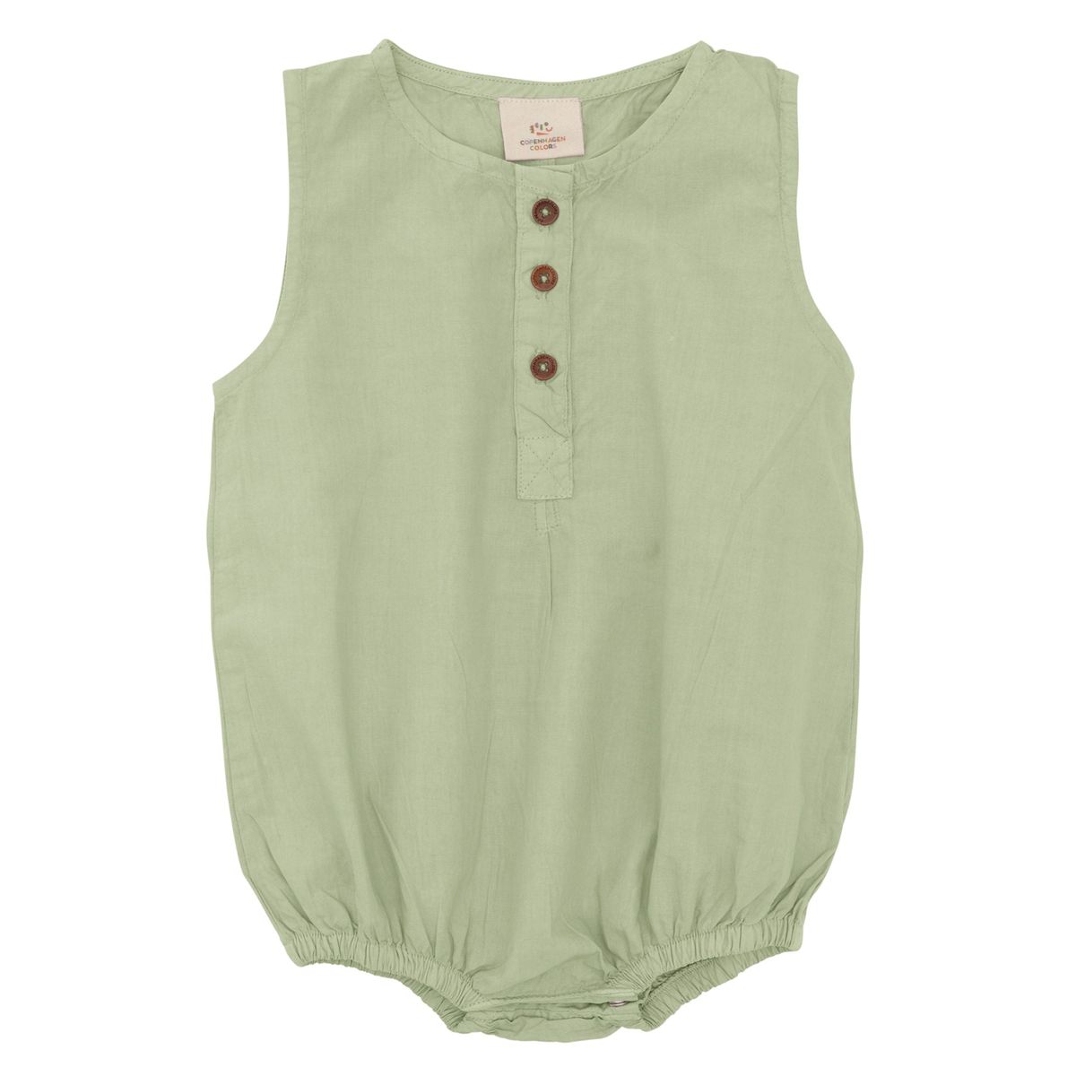 KLASSISK POPLIN ROMPER - DUSTY GREEN - DUSTY GREEN / 80