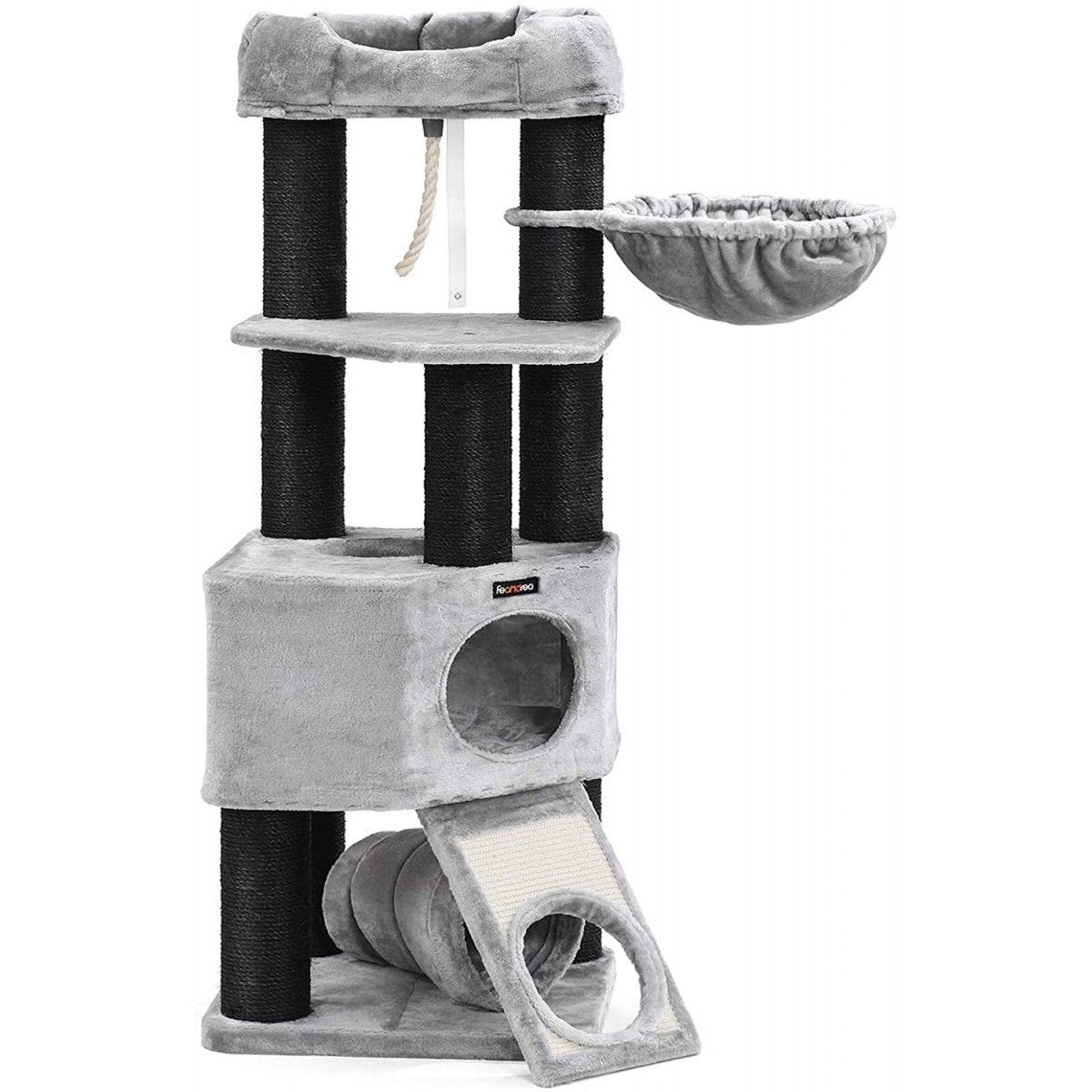 Kradsetræet Ragdoll Luxury Cat Condo m. hængekøje 141 cm - Grå & Sort