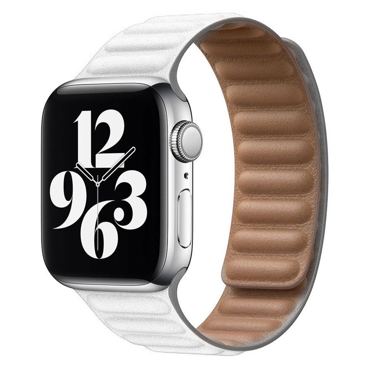 Lippa Apple Watch magnetisk læderrem 42/44/45/49, Hvid