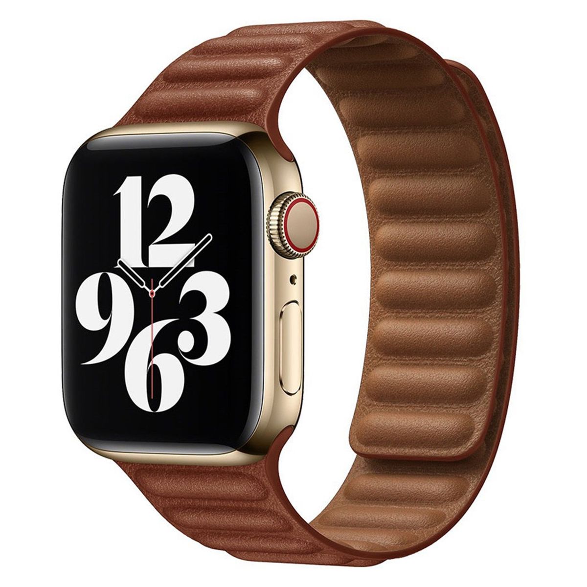 Lippa Apple Watch magnetisk læderrem 42/44/45/49, Brun