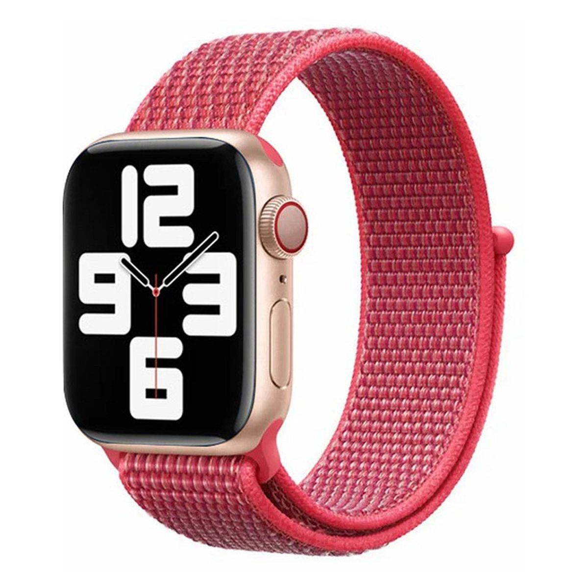 Lippa Apple Watch nylonrem 42/44/45/49, Rød