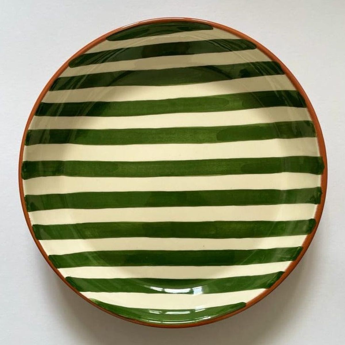 Casa Cubista Bold Stripe Sortstribet Serveringsskål - Green